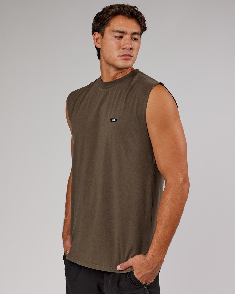 Army Green LSKD Capsule FLXCotton Tank Oversize | EX6135802