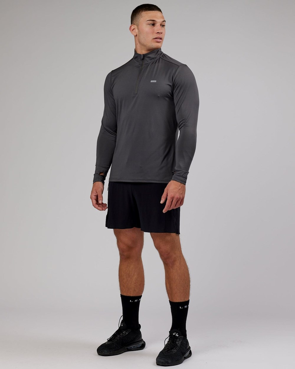 Asphalt LSKD Streamlined 1/4 Zip Active Long Sleeve | BU7283615