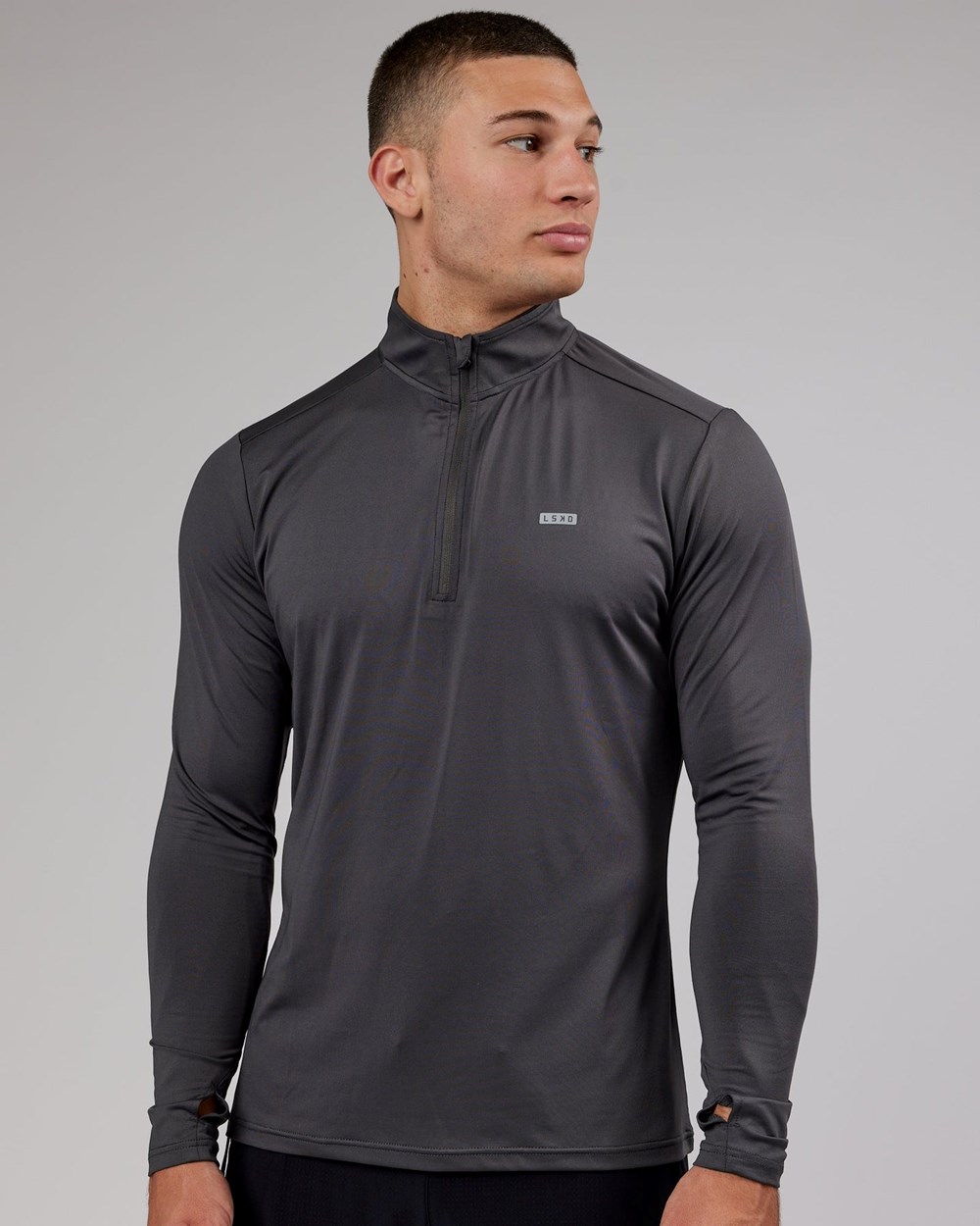 Asphalt LSKD Streamlined 1/4 Zip Active Long Sleeve | BU7283615