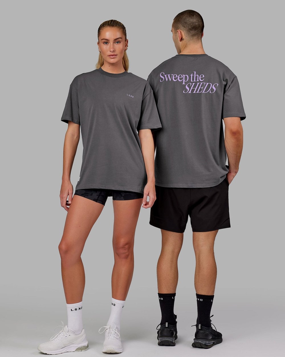 Asphalt / Purple LSKD VS3 FLXCotton Tee Oversize | BE0251834