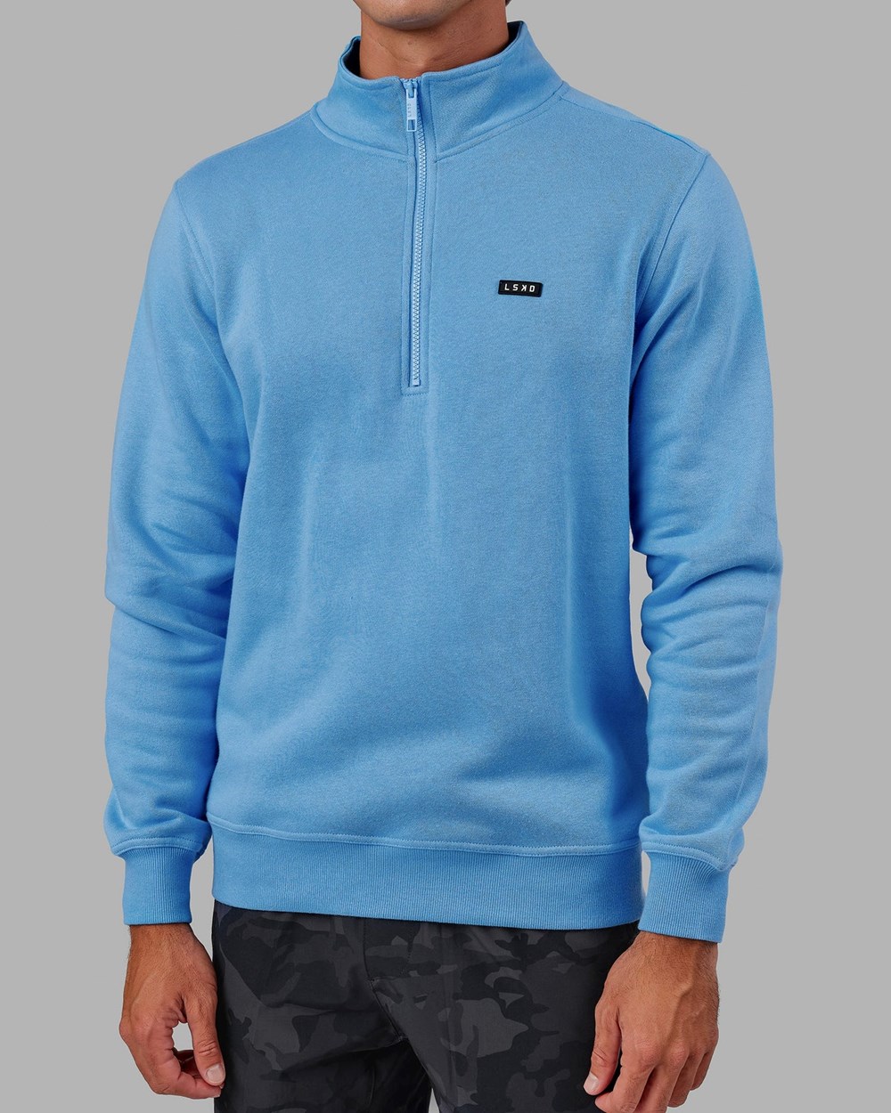 Azure Blue LSKD Fundamental 1/4 Zip Sweater | ZR2405967