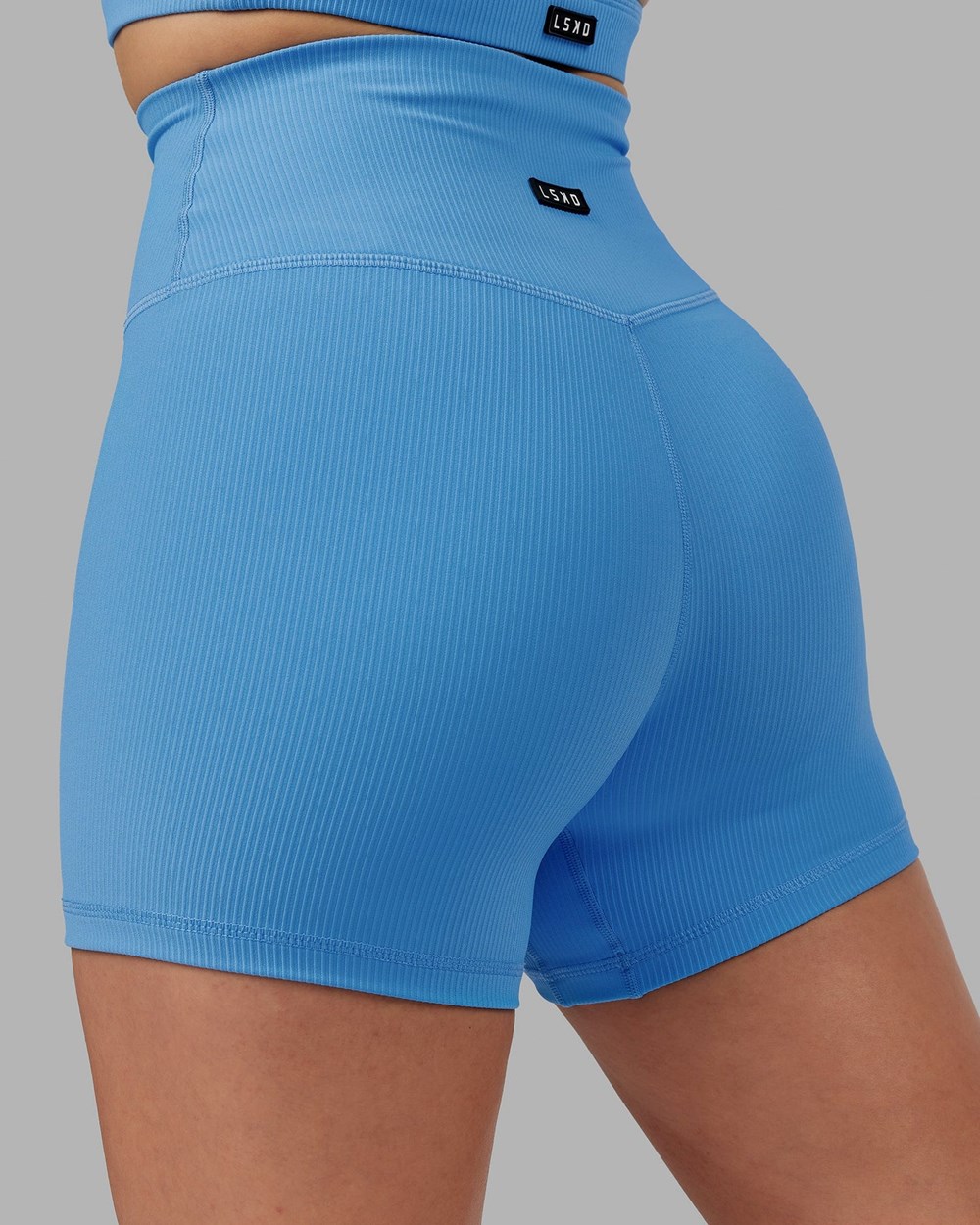 Azure Blue LSKD Strike Ribbed X-Length Bike Short | VU0893124