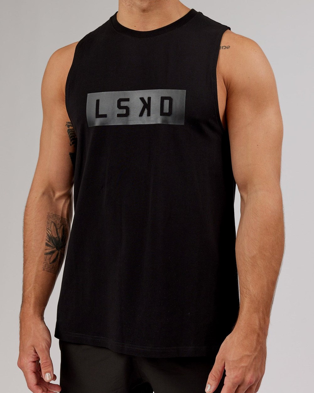 Black / Black LSKD Strength FLXCotton Training Fit Tank | VS5826301