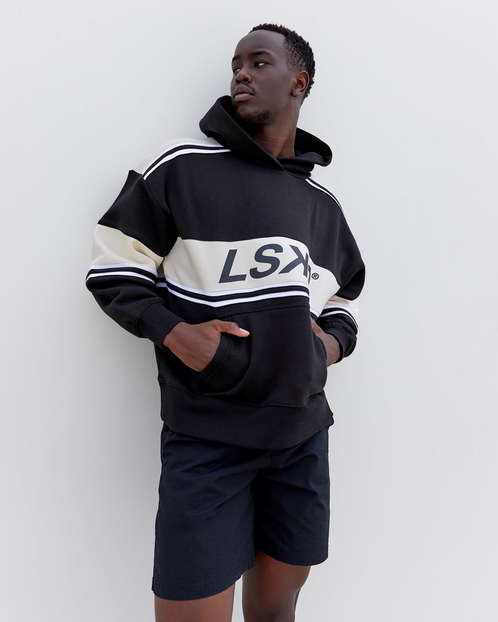 Black / Bone LSKD A-Team Hoodie Oversize | AU3268140