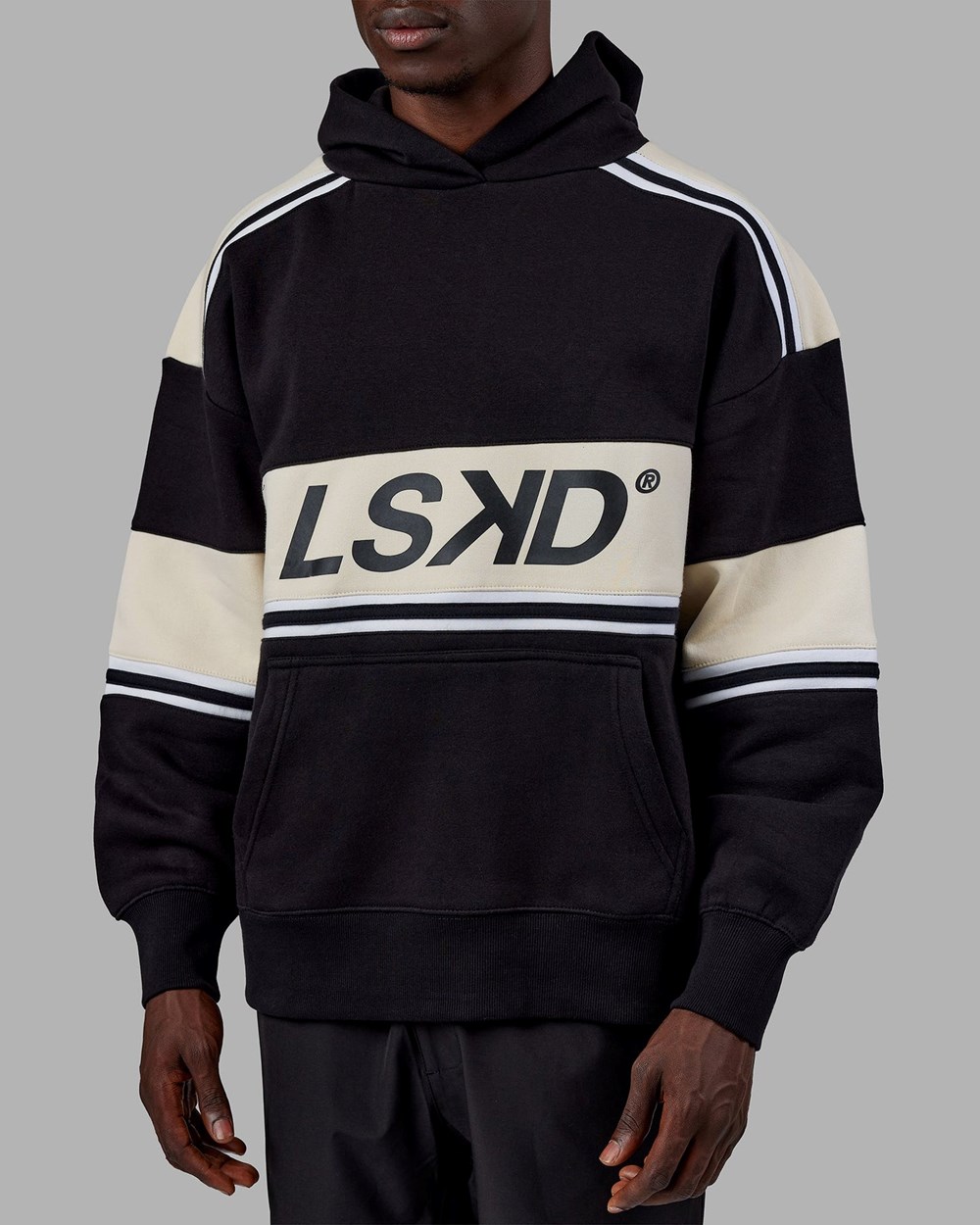 Black / Bone LSKD A-Team Hoodie Oversize | AU3268140