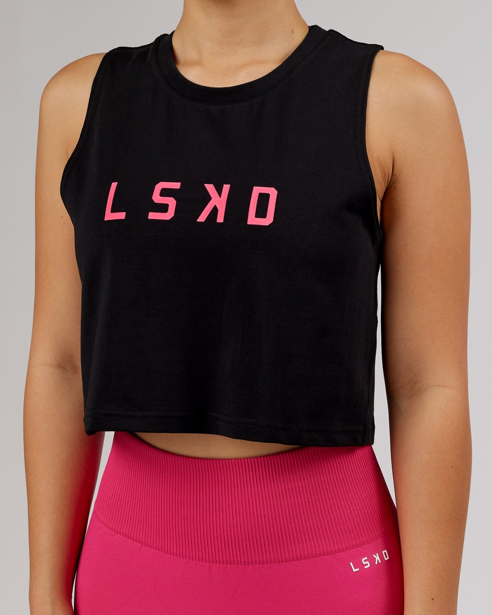 Black / Boysenberry LSKD Agile FLXCotton Tank | CE9851247