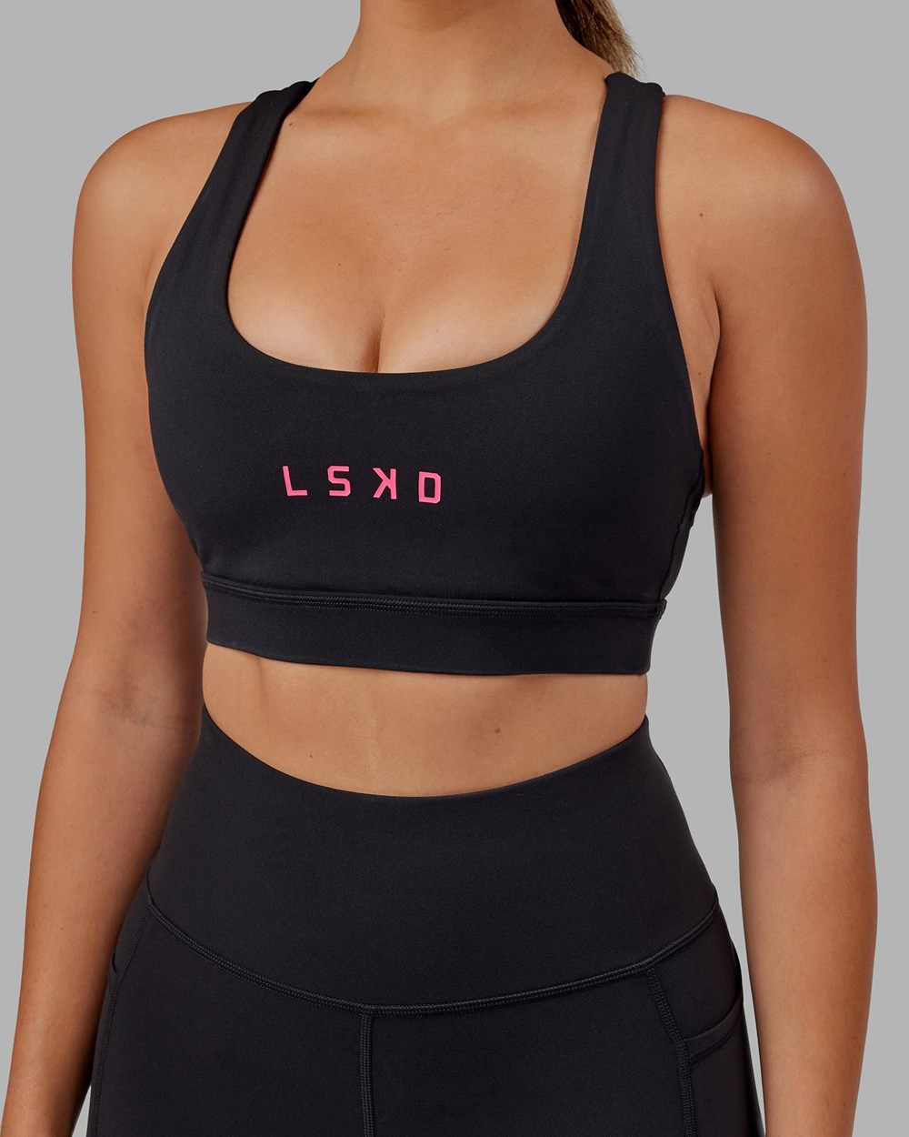 Black / Boysenberry LSKD Rep Sports Bra Small Logo | CL4561380