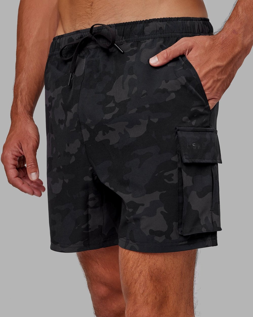 Black Camo LSKD Energy Stretch Performance Cargo Short | IP1780695