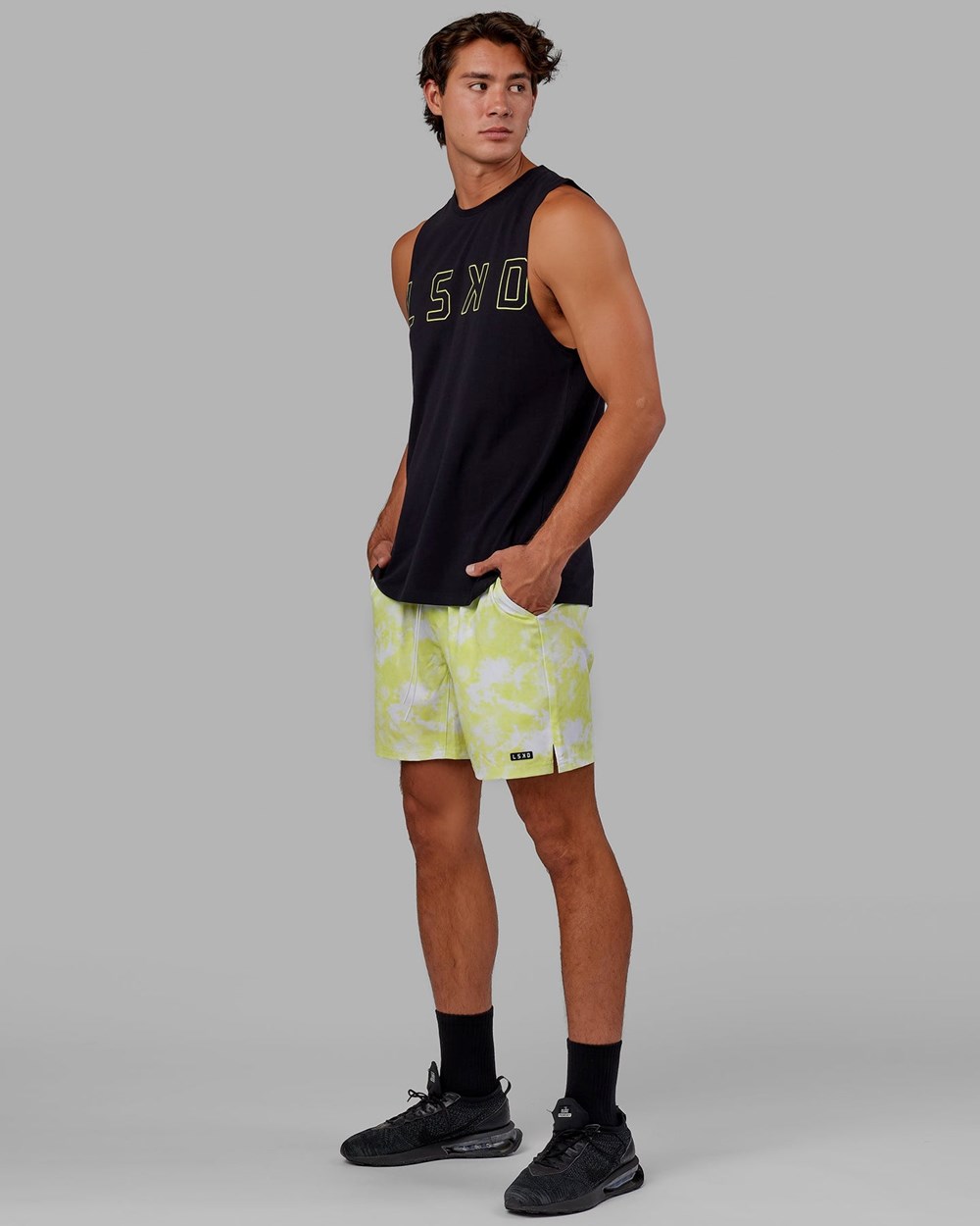 Black / Citrus Green LSKD Expand FLXCotton Training Fit Tank | AJ2410953