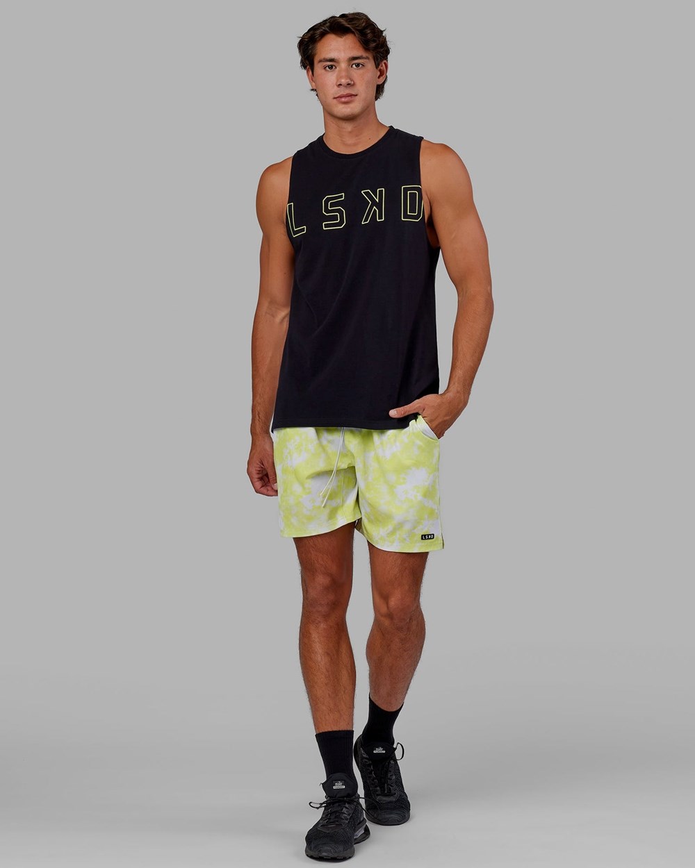 Black / Citrus Green LSKD Expand FLXCotton Training Fit Tank | AJ2410953