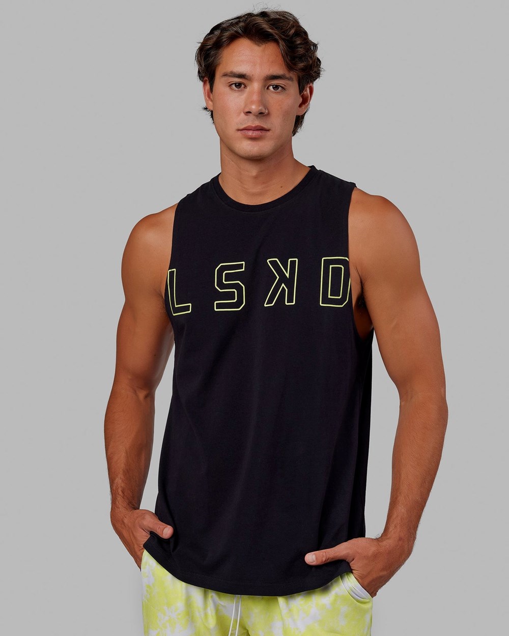 Black / Citrus Green LSKD Expand FLXCotton Training Fit Tank | AJ2410953