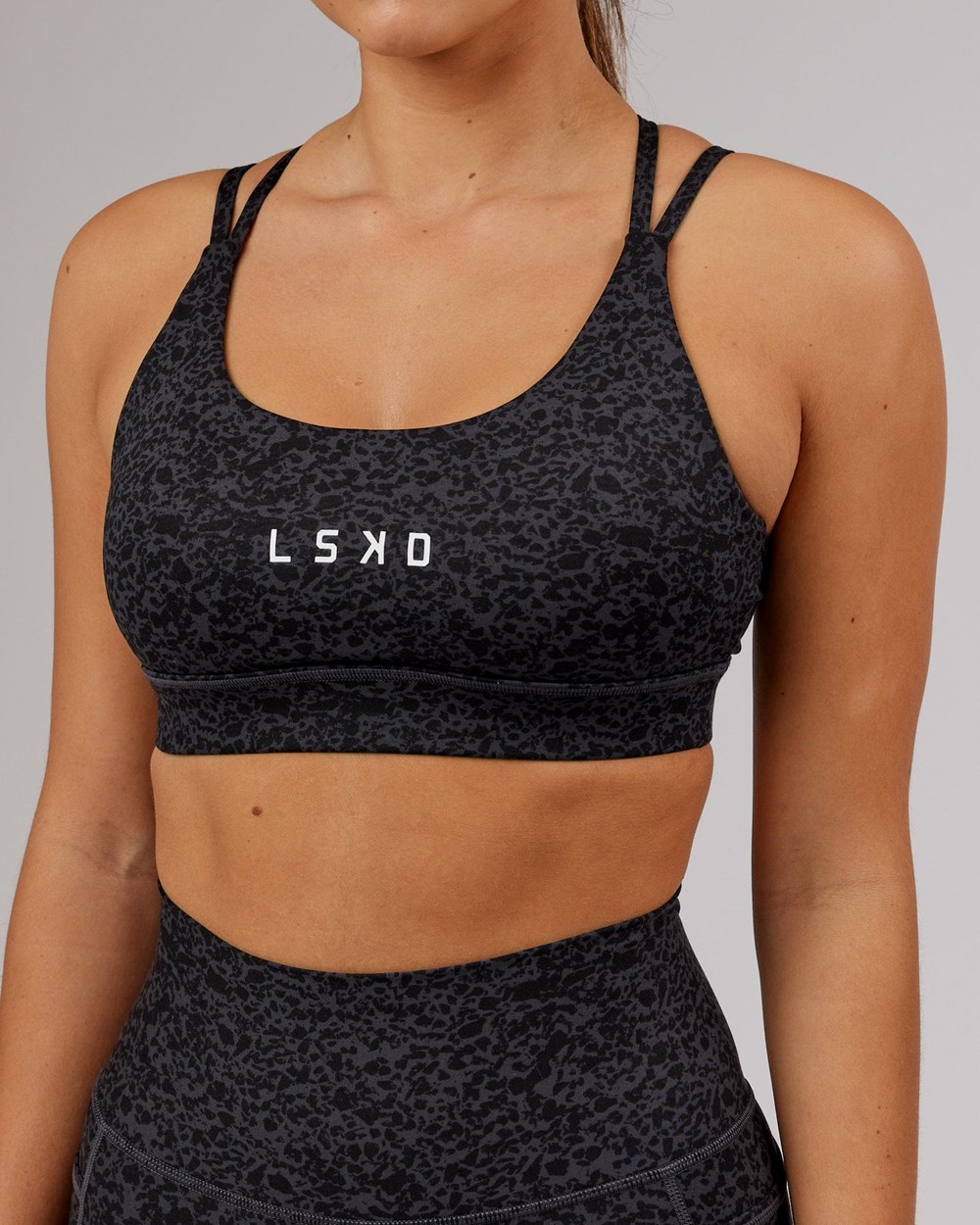 Black Etching LSKD Bridge Sports Bra | ZO6938507