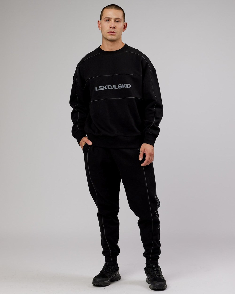 Black / Grey LSKD Impact Sweater Oversize | JK8912754