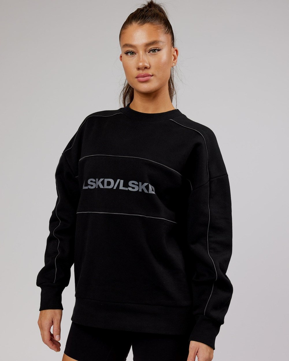 Black / Grey LSKD Impact Sweater Oversize | LT8130495