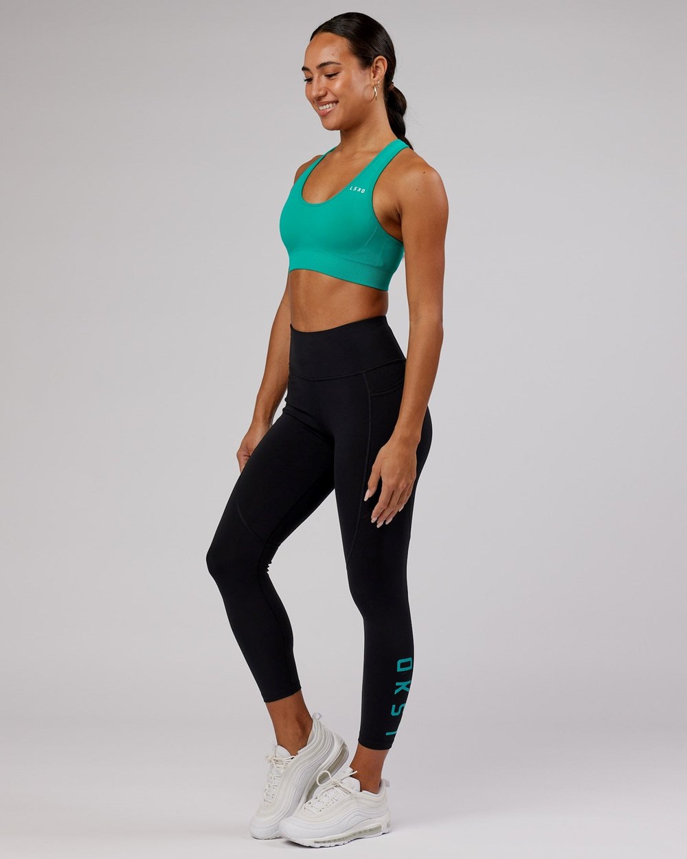 Black / Hyper Teal LSKD Rep 7/8 Length Legging | SU2609517