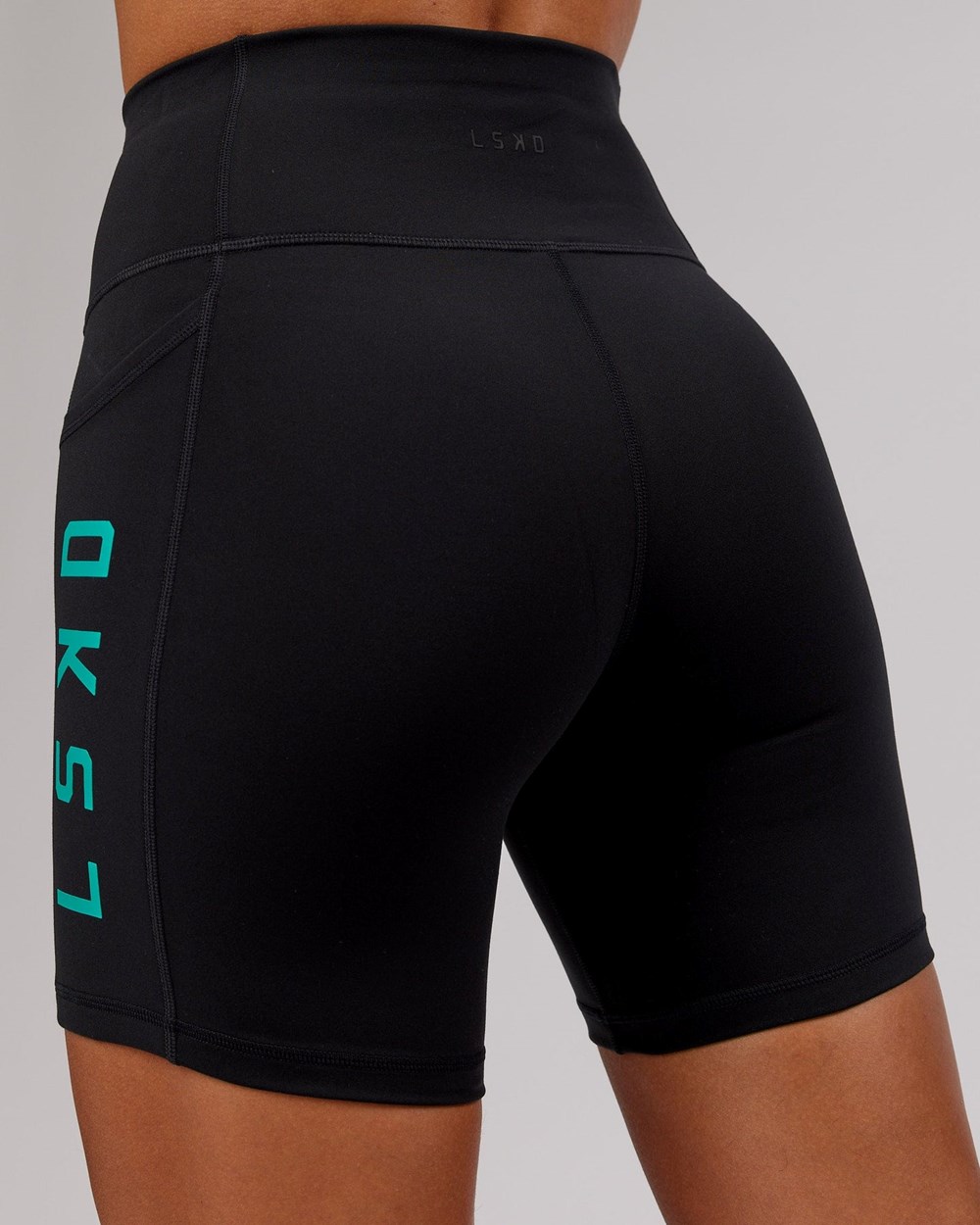 Black / Hyper Teal LSKD Rep Mid-Length Bike Short | PG2913578