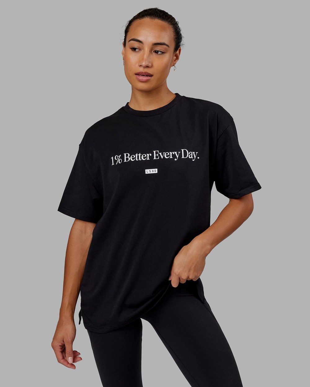 Black LSKD 1% Better FLXCotton Tee Oversize | IE6082314