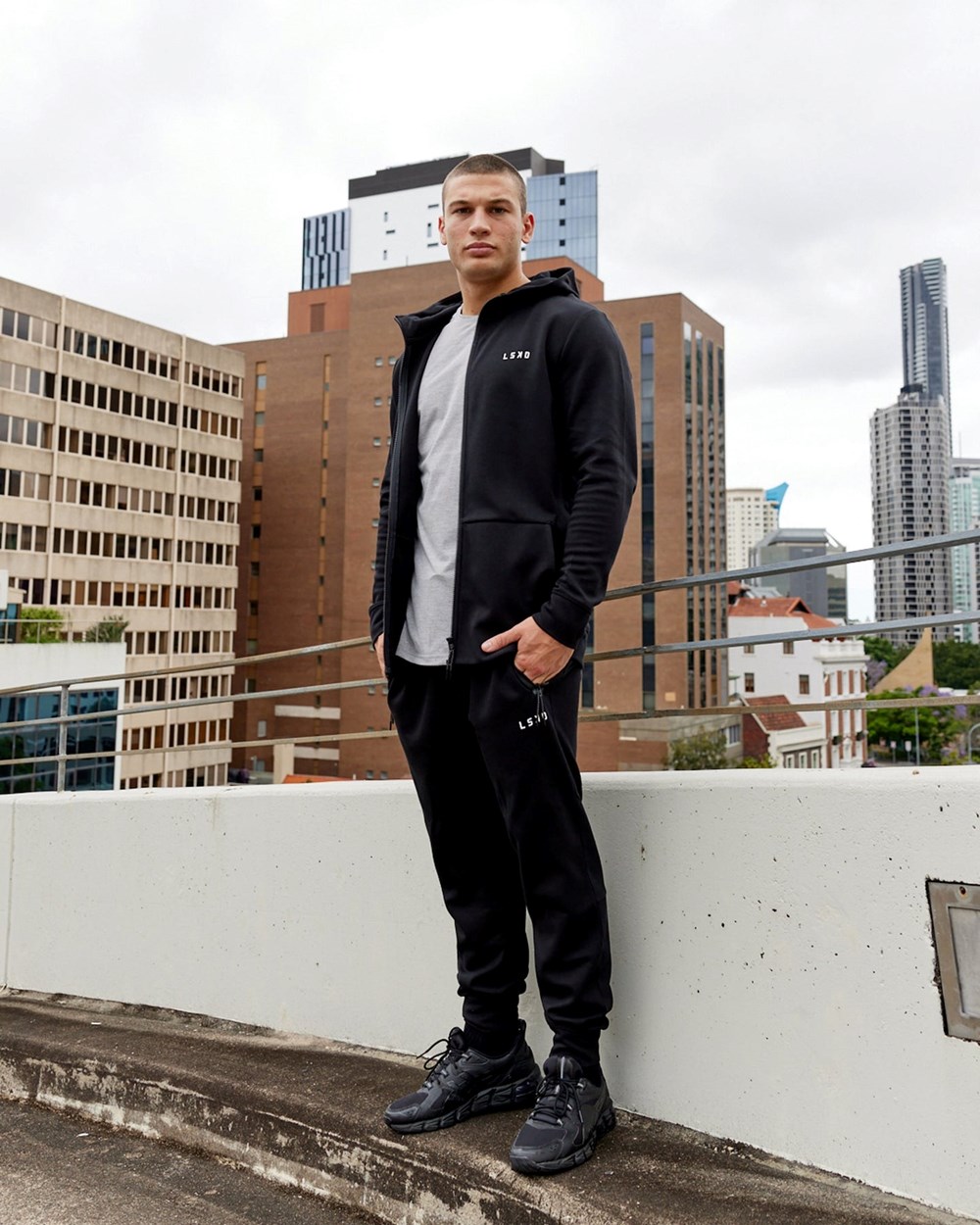 Black LSKD Athlete ForgedFleece Zip Up Hoodie | FZ3491702