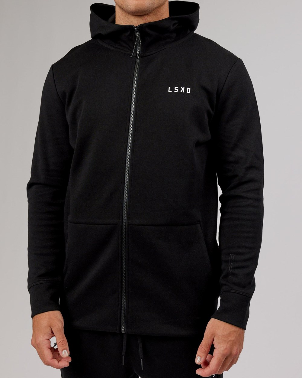 Black LSKD Athlete ForgedFleece Zip Up Hoodie | FZ3491702