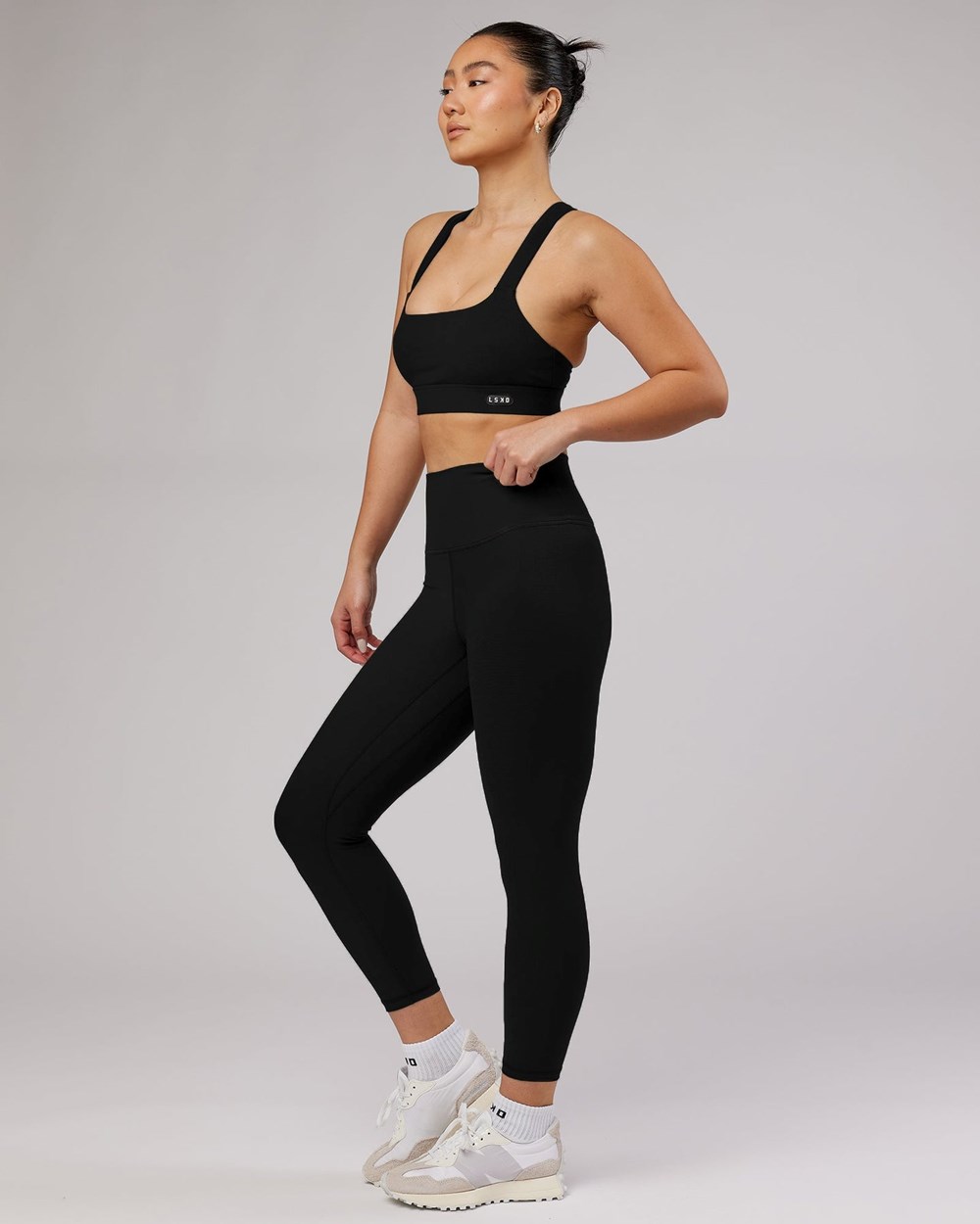 Black LSKD Balance Ribbed 7/8 Length Legging | BG4528379