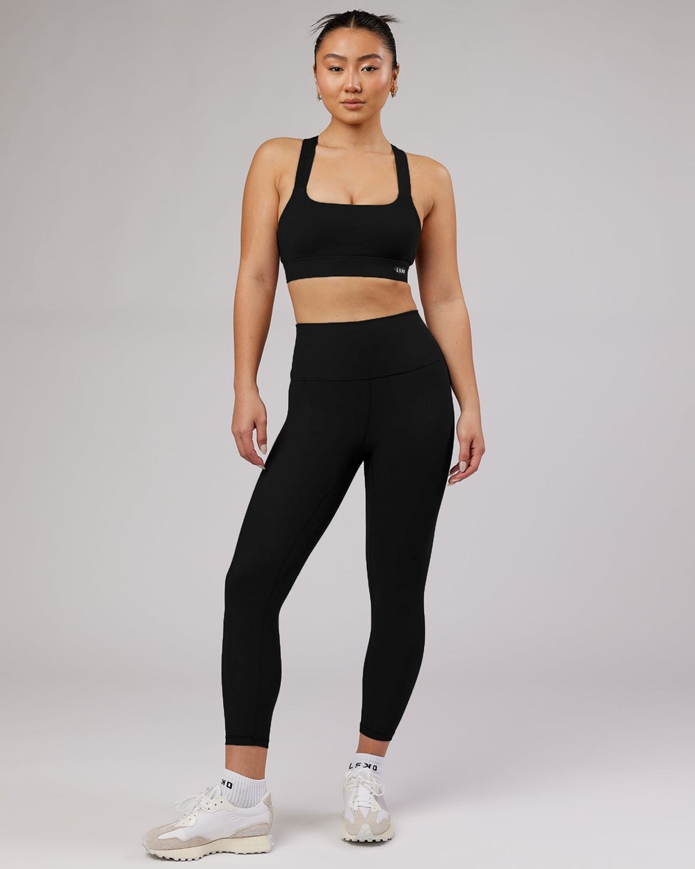 Black LSKD Balance Ribbed 7/8 Length Legging | BG4528379