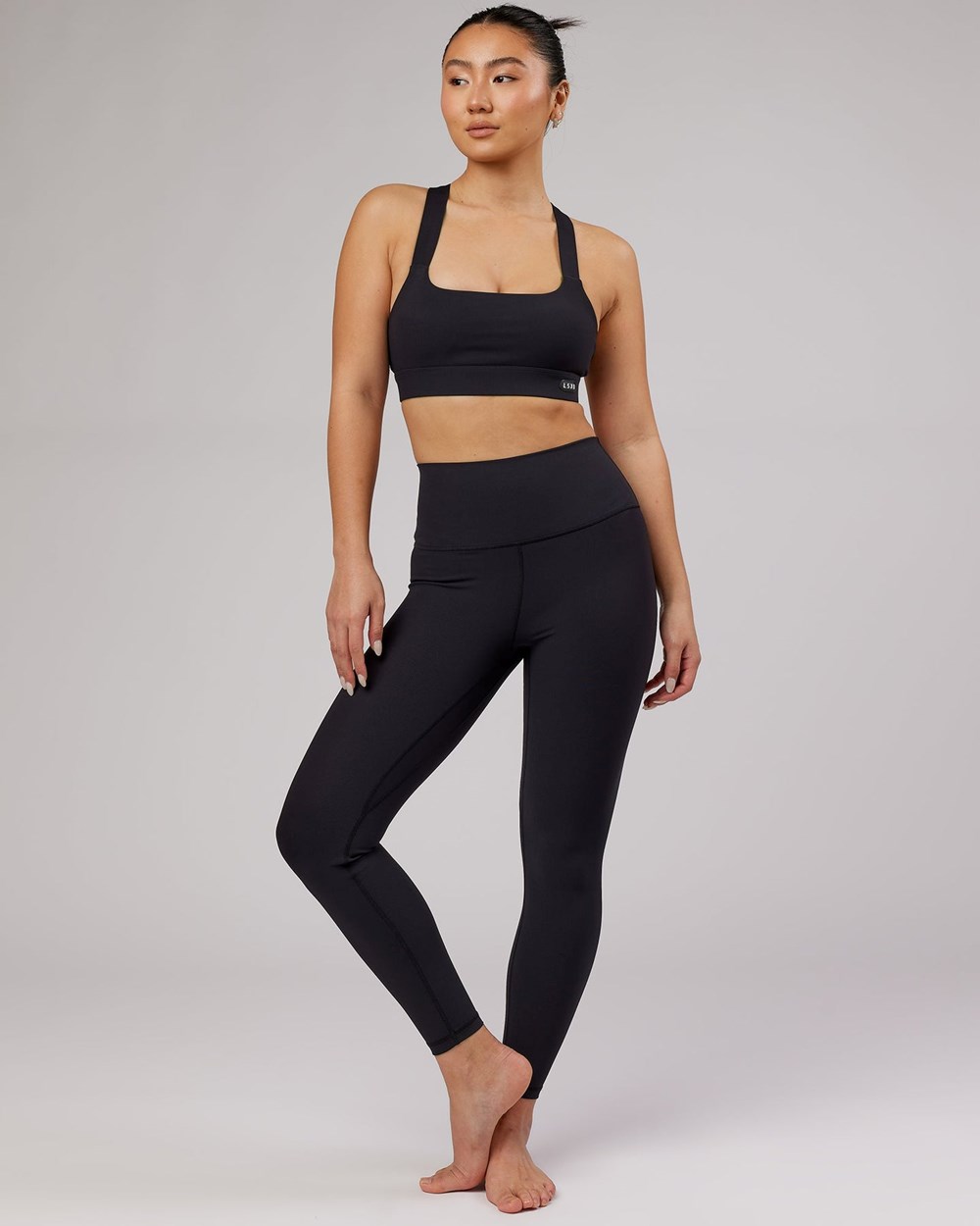 Black LSKD Balance Ribbed Sports Bra | EA9428761