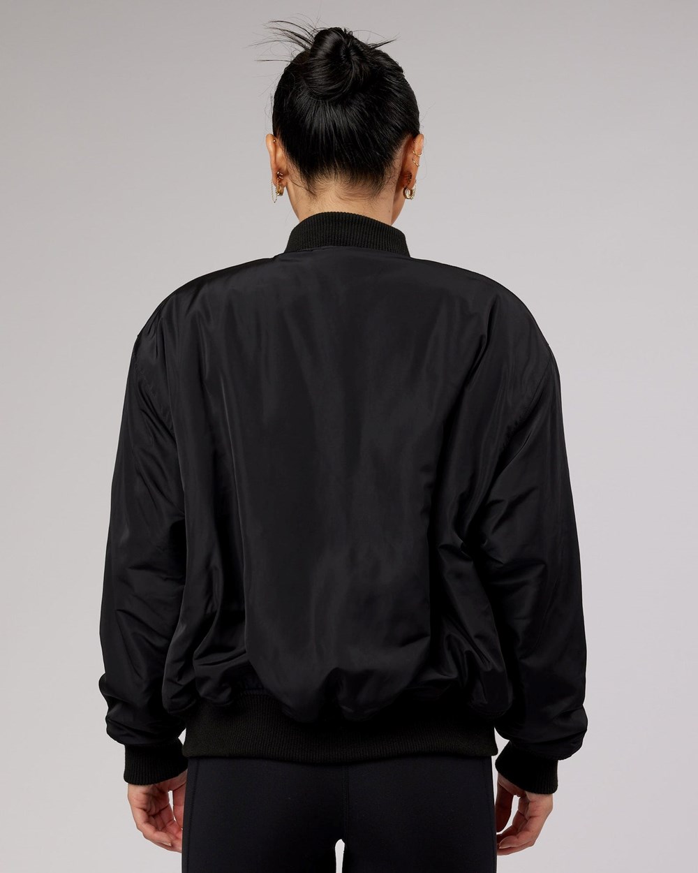 Black LSKD Effortless Sherpa Lined Bomber Jacket | HF1709235