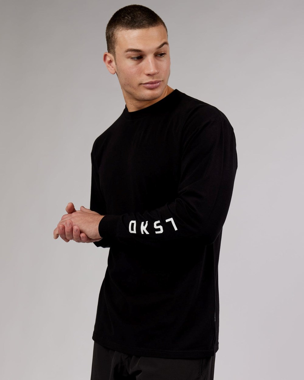 Black LSKD Extensor FLXCotton Long Sleeve Tee Oversize | IW4106597