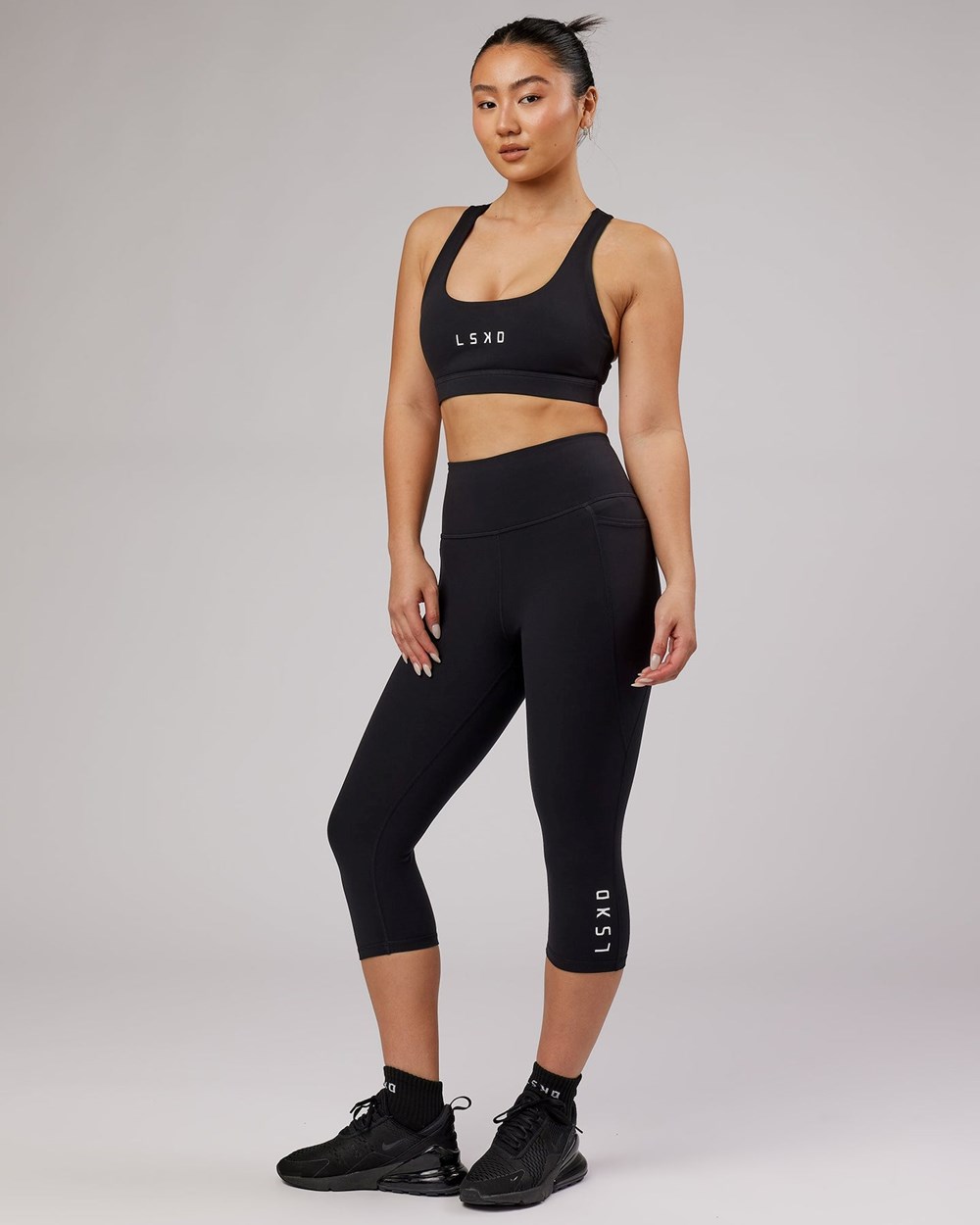 Black LSKD Flux 3/4 Length Legging | QM6237519