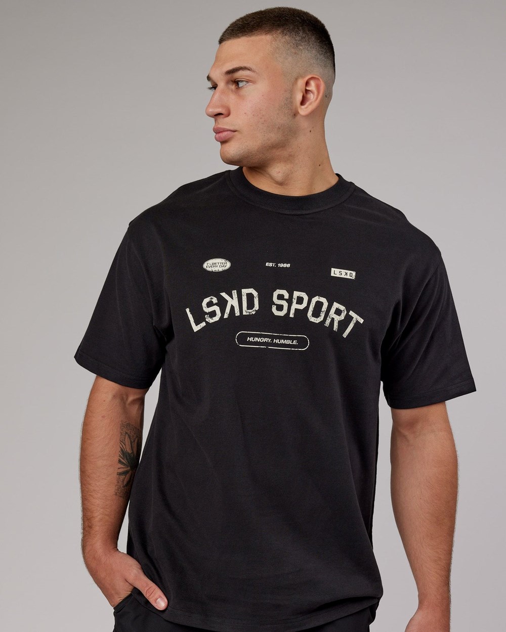 Black LSKD Free Throw Heavyweight Tee Oversize | DL0735194