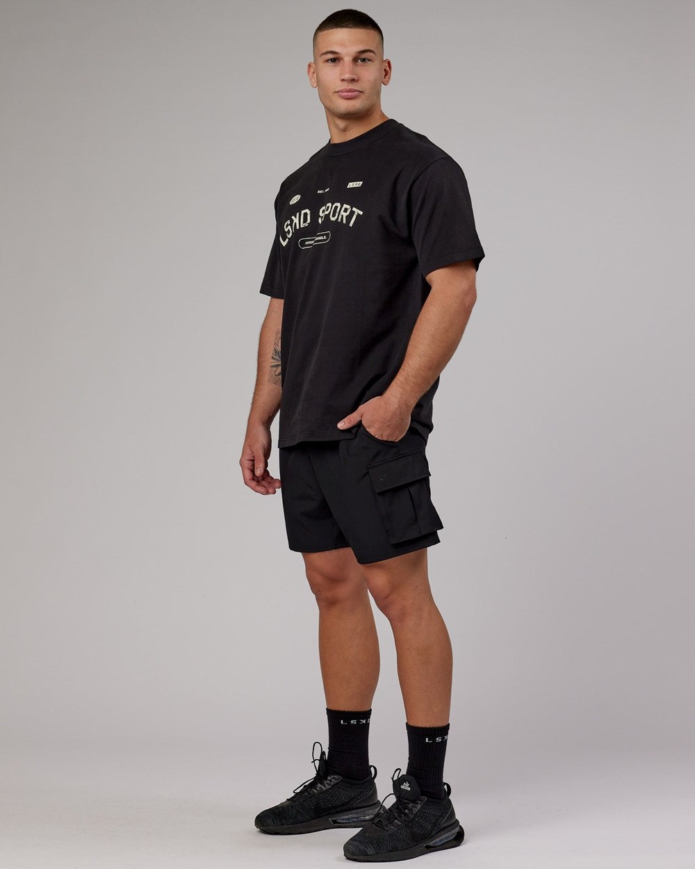 Black LSKD Free Throw Heavyweight Tee Oversize | LF1439067