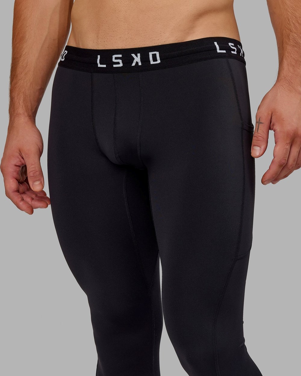 Black LSKD Mens Perform Full Length Tight | EH1578304