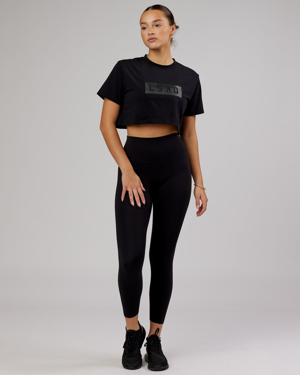 Black LSKD Rapid FLXDRY Cropped Tee | ZR1468957