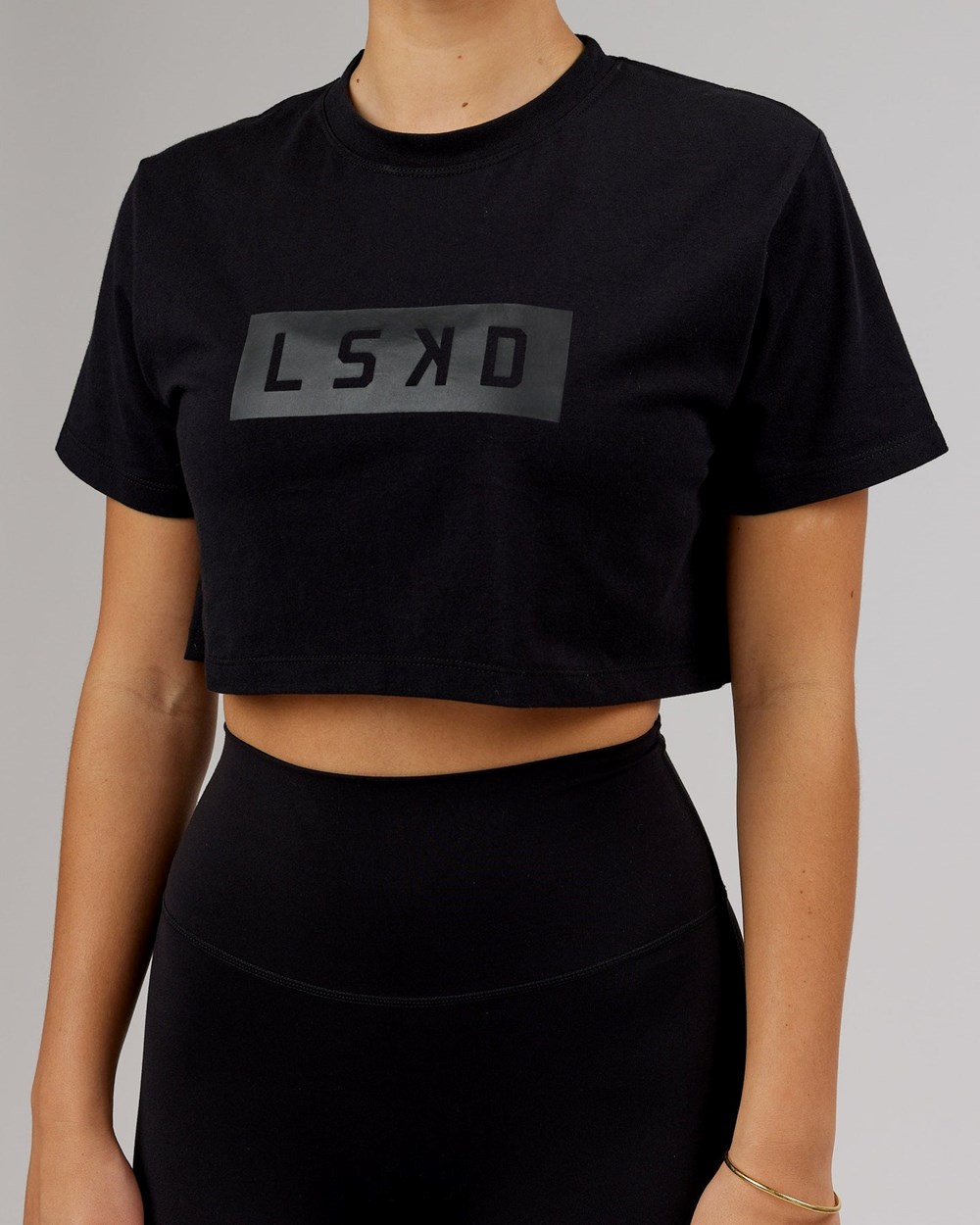 Black LSKD Rapid FLXDRY Cropped Tee | ZR1468957