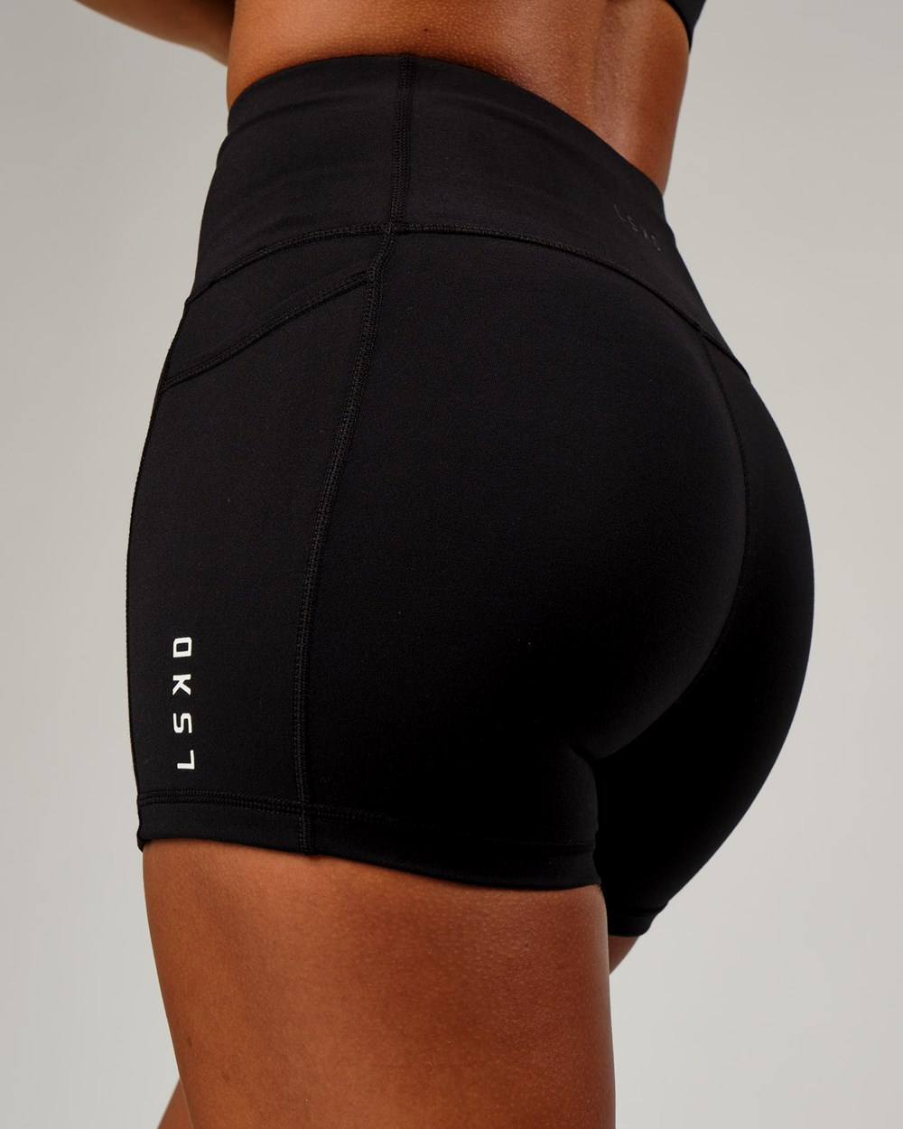 Black LSKD Rep X-Length Bike Short Small Logo | IO3754012