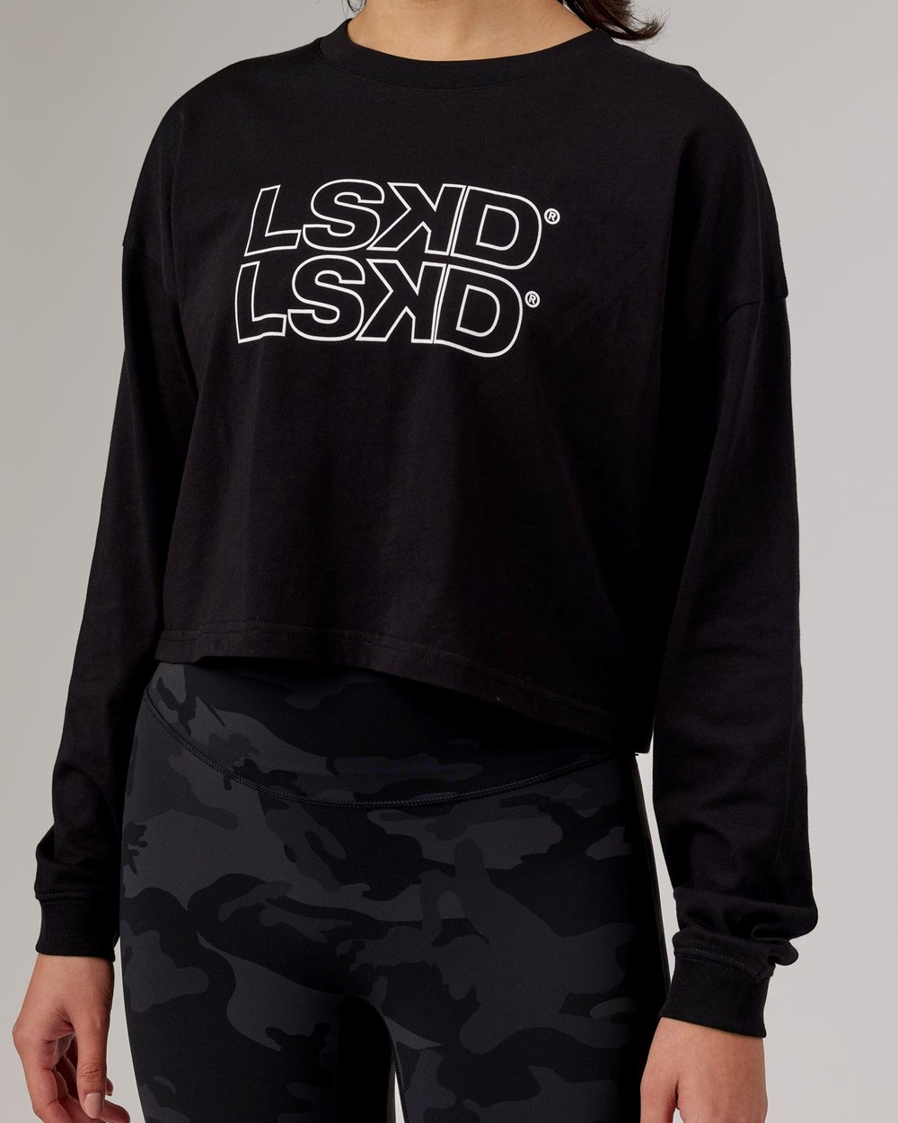 Black LSKD Stacks Up LS Tee | LC5627189