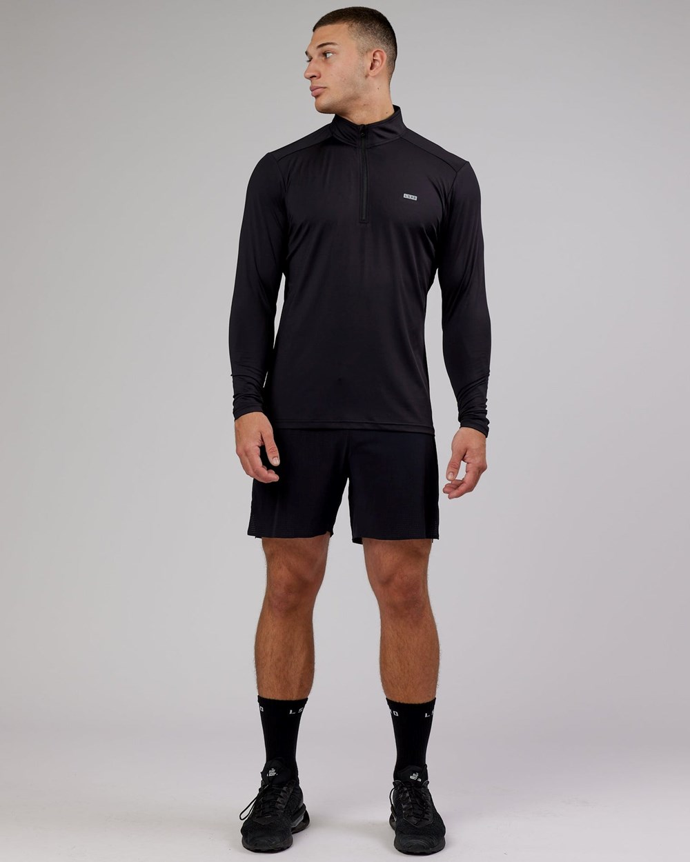 Black LSKD Streamlined 1/4 Zip Active Long Sleeve | JG7048623