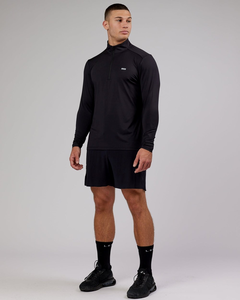 Black LSKD Streamlined 1/4 Zip Active Long Sleeve | JG7048623