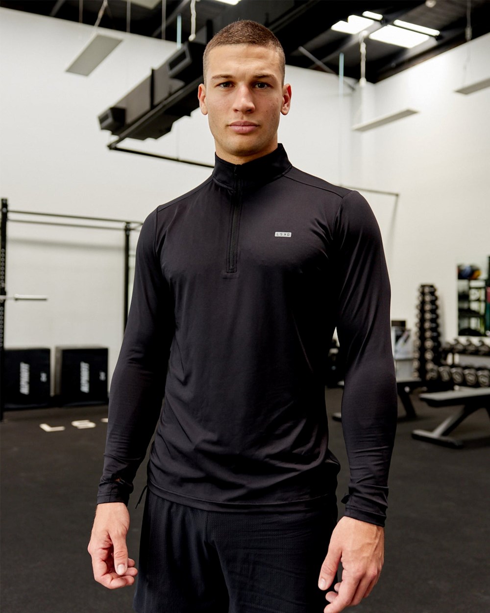 Black LSKD Streamlined 1/4 Zip Active Long Sleeve | JG7048623