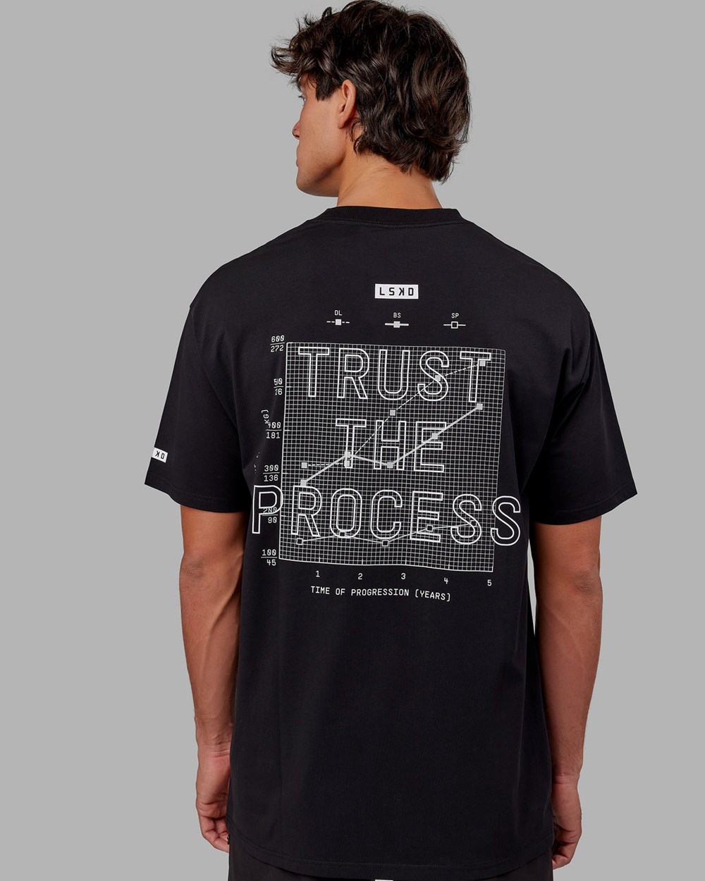 Black LSKD Trust The Process FLXCotton Tee Longline Oversize | CD6237859