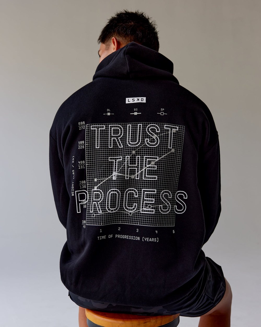 Black LSKD Trust The Process Hoodie Oversize | XL8196452