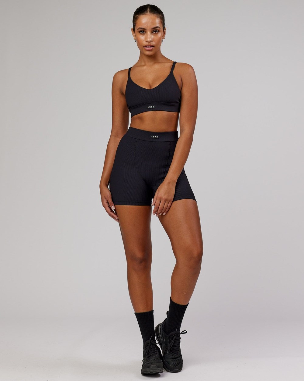 Black LSKD Vitalize Ribbed Bralette | QF8153906