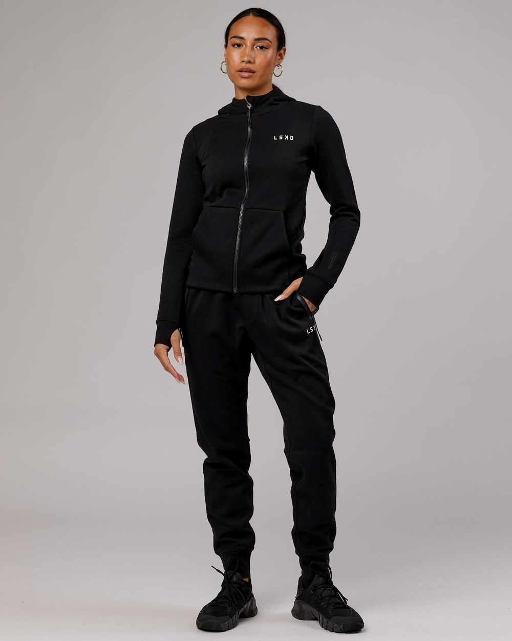 Black LSKD Womens Athlete ForgedFleece Trackpant | OD3164809