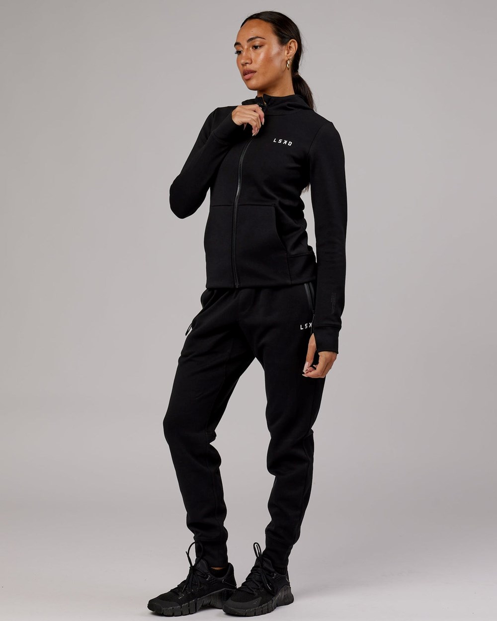 Black LSKD Womens Athlete ForgedFleece Trackpant | OD3164809