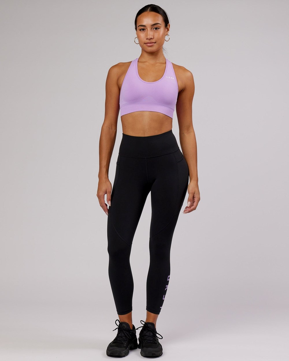 Black / Lilac LSKD Rep 7/8 Length Legging | PG9215374