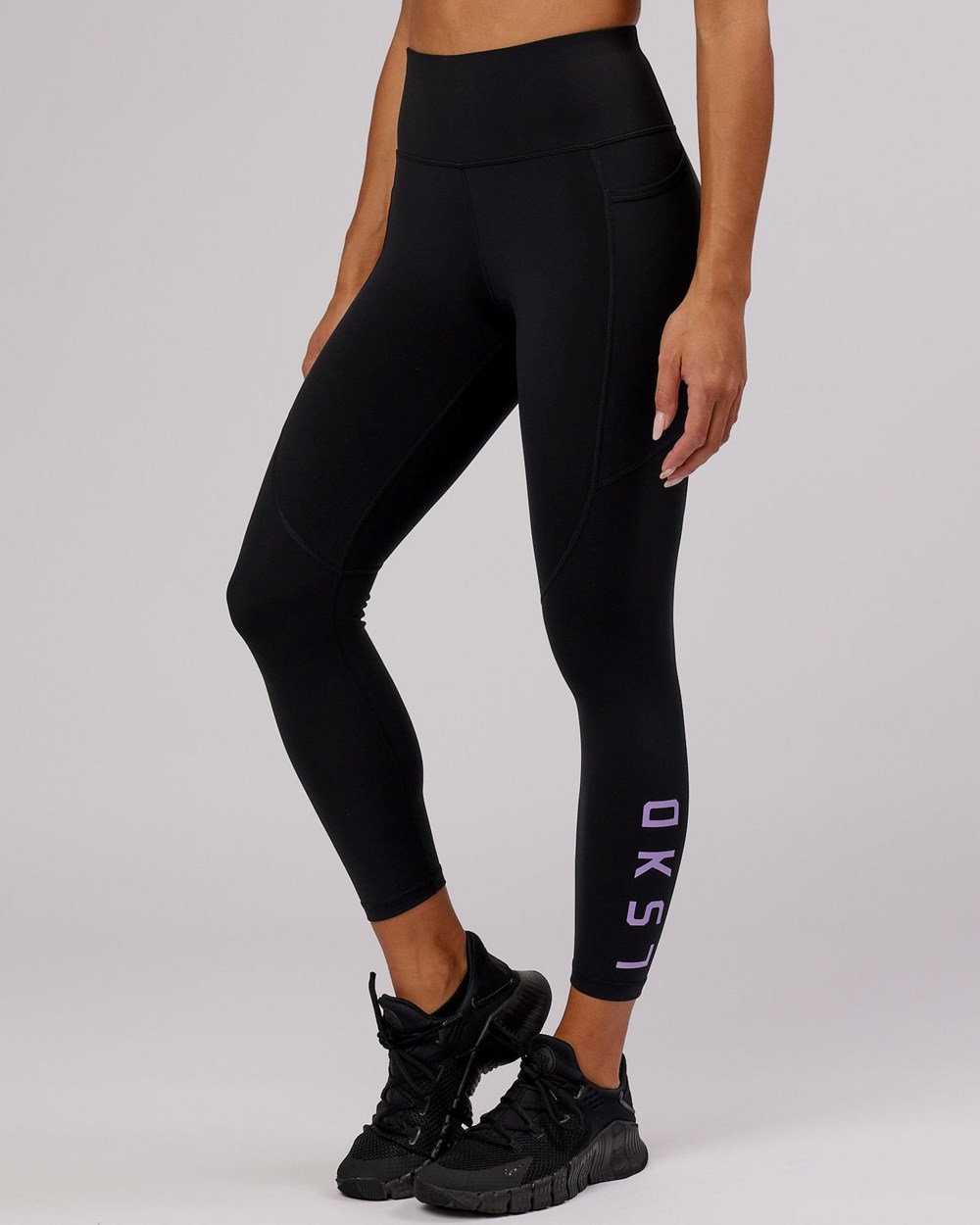 Black / Lilac LSKD Rep 7/8 Length Legging | PG9215374