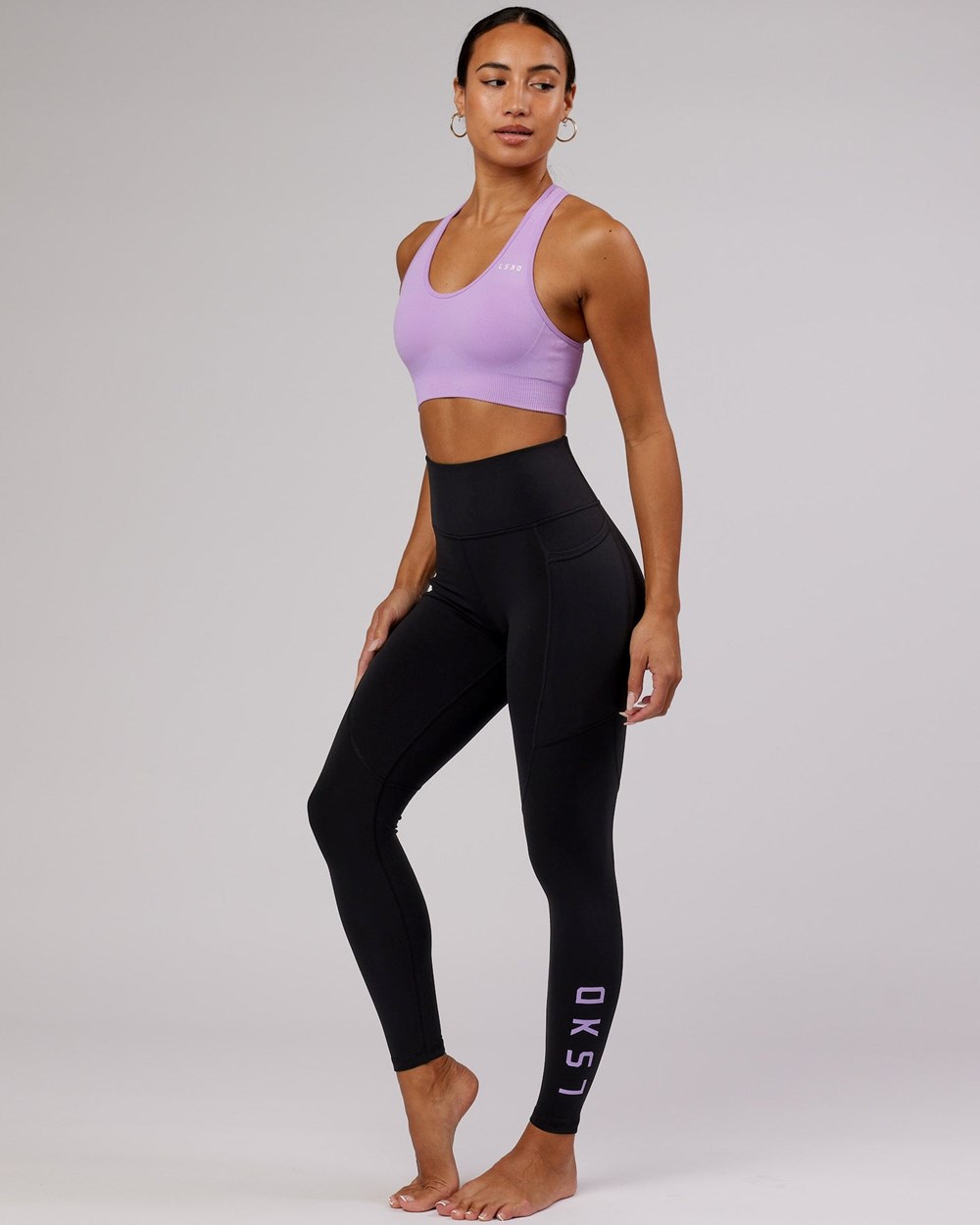 Black / Lilac LSKD Rep Full Length Legging | FM0647913