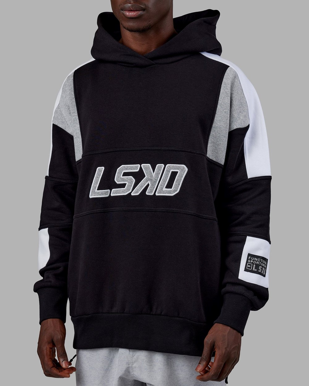 Black / Lt Grey Marl LSKD Slam Hoodie Oversize | YX5391062