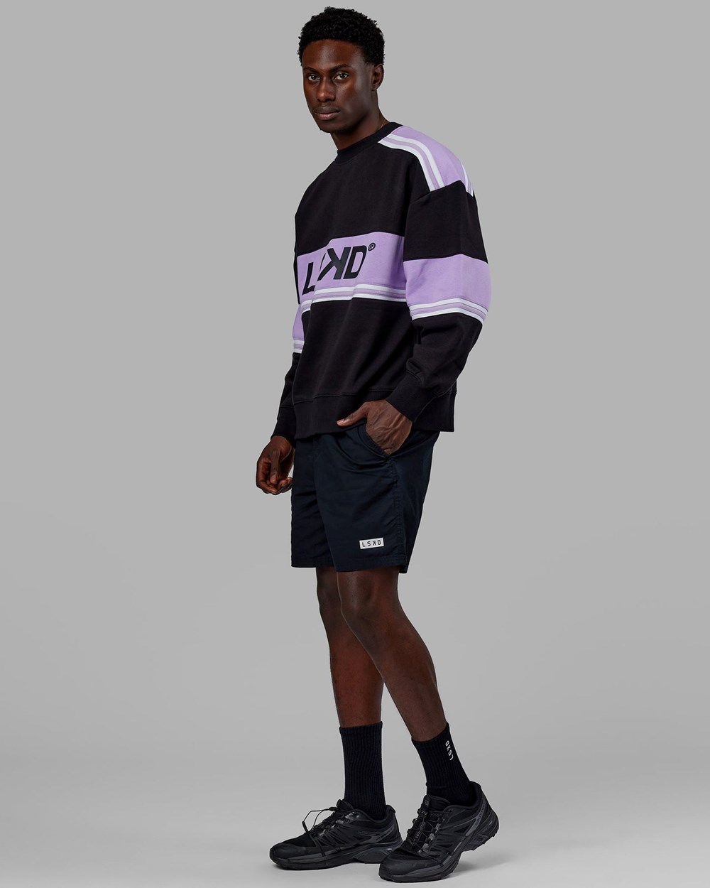 Black / Pale Lilac LSKD A-Team Sweater Oversize | KA7046389