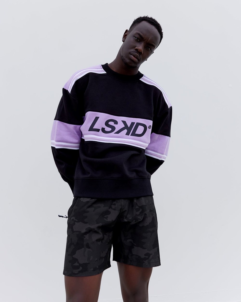 Black / Pale Lilac LSKD A-Team Sweater Oversize | KA7046389